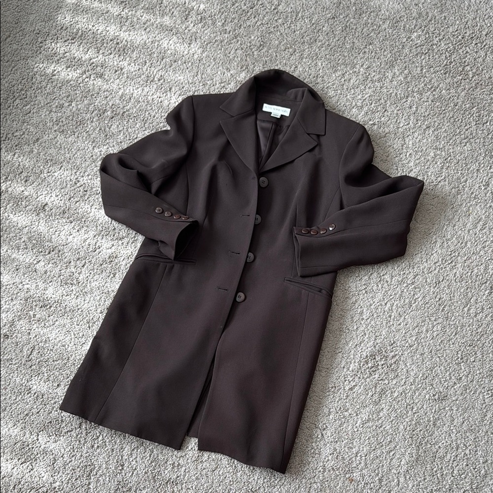 Petite Sophisticate Black Blazer Classic Tailored Suit Jacket